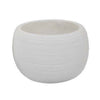 Line 10 Inch Planter Set of 2 Round Resin Body Carved White Finish By Casagear Home BM309741