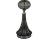 Ore 25 Inch Table Lamp Black Drum Shade Trumpet Glass Base Ball Accent By Casagear Home BM309762