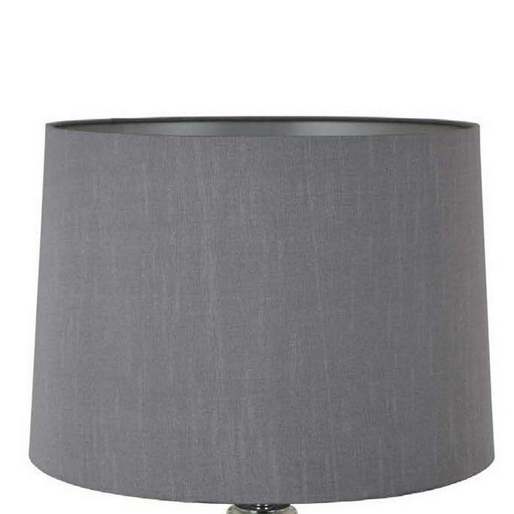 Muna 26 Inch Table Lamp Cone Style Shade Turned Glass Body Transparent By Casagear Home BM309767