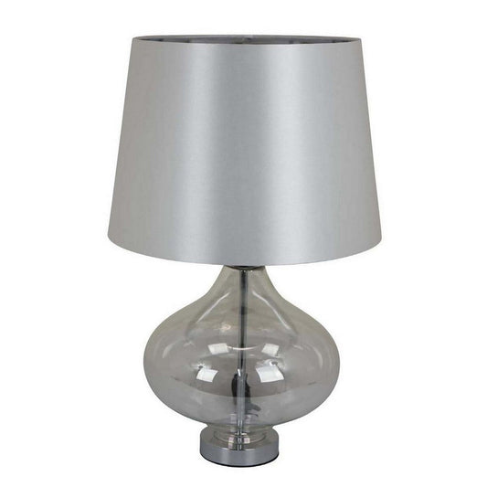 Lilo 24 Inch Table Lamp, Cone Shade, Round Drop Narrow Top, Transparent By Casagear Home