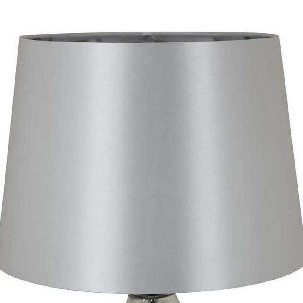 Lilo 24 Inch Table Lamp Cone Shade Round Drop Narrow Top Transparent By Casagear Home BM309768