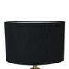 28 Inch Table Lamp Black Drum Shade Classic Gold Turned Body Design By Casagear Home BM309799