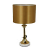 20 Inch Table Lamp Drum Shade Trumpet Shaped Body Classic Gold Finish By Casagear Home BM309800