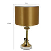 20 Inch Table Lamp Drum Shade Trumpet Shaped Body Classic Gold Finish By Casagear Home BM309800