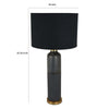 32 Inch Table Lamp Drum Shade Ceramic Cylinder Body Matte Black Finish By Casagear Home BM309802