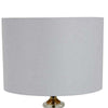 22 Inch Table Lamp Modern Clear Glass Turned Body Classic Gold Accents By Casagear Home BM309804