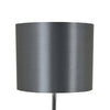 25 Inch Table Lamp Gray Drum Shade Modern Clear Glass Finial Body Gray By Casagear Home BM309805