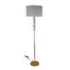 62 Inch Floor Lamp White Drum Shade Sleek Silhouette Clear Glass Accents By Casagear Home BM309806