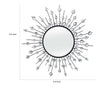 32 Inch Wall Decor Round Mirror Sunburst Style Metal Black Silver By Casagear Home BM309819