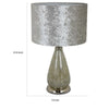 22 Inch Table Lamp Drum Shade Drop Style Glass Body Silver Finish By Casagear Home BM309825