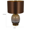 Gia 23 Inch Table Lamp Drum Shade Curved Round Glass Body Brown Finish By Casagear Home BM309826