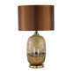 Gia 25 Inch Table Lamp Drum Shade Vase Shaped Glass Body Brown Finish By Casagear Home BM309828