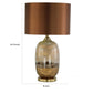 Gia 25 Inch Table Lamp Drum Shade Vase Shaped Glass Body Brown Finish By Casagear Home BM309828