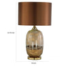 Gia 25 Inch Table Lamp Drum Shade Vase Shaped Glass Body Brown Finish By Casagear Home BM309828