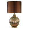 Gia 32 Inch Table Lamp Drum Shade Drop Style Glass Body Brown Finish By Casagear Home BM309829