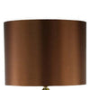 Gia 32 Inch Table Lamp Drum Shade Drop Style Glass Body Brown Finish By Casagear Home BM309829