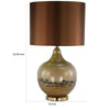 Gia 32 Inch Table Lamp Drum Shade Drop Style Glass Body Brown Finish By Casagear Home BM309829