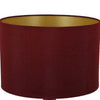 Gia 18 Inch Table Lamp Drum Shade Round Body with Vertical Ribs Red By Casagear Home BM309830