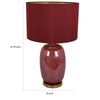 Gia 25 Inch Table Lamp Drum Shade Vase Shape Glass Body Red Finish By Casagear Home BM309831