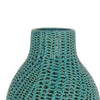 20 Inch Vase Modern Ceramic Interlaced Woven Design Curved Teal Blue By Casagear Home BM309835