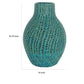 20 Inch Vase Modern Ceramic Interlaced Woven Design Curved Teal Blue By Casagear Home BM309835