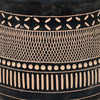 12 Inch Planter Resin Large Pot Shape Tribal Design Black and Beige By Casagear Home BM309883