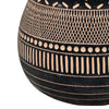 12 Inch Planter Resin Large Pot Shape Tribal Design Black and Beige By Casagear Home BM309883