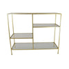 Casy 35 Inch Plant Display Stand with 4 Varied Shelves, Gold Metal By Casagear Home