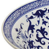 Cherry 16 Inch Decorative Bowl Ceramic Floral Design Blue and White By Casagear Home BM310051