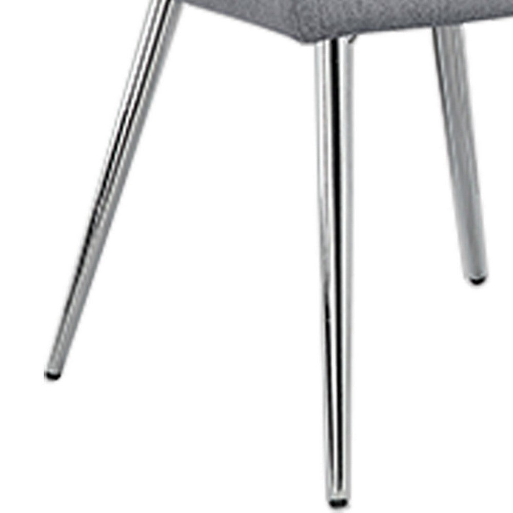 Kian 20 Inch Side Chair Set of 2 Tapered Legs Gray Fabric Upholstery By Casagear Home BM310192