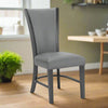 Brandon 24 Inch Side Chair Set of 2, Gray Fabric Upholstery, Curved Back By Casagear Home