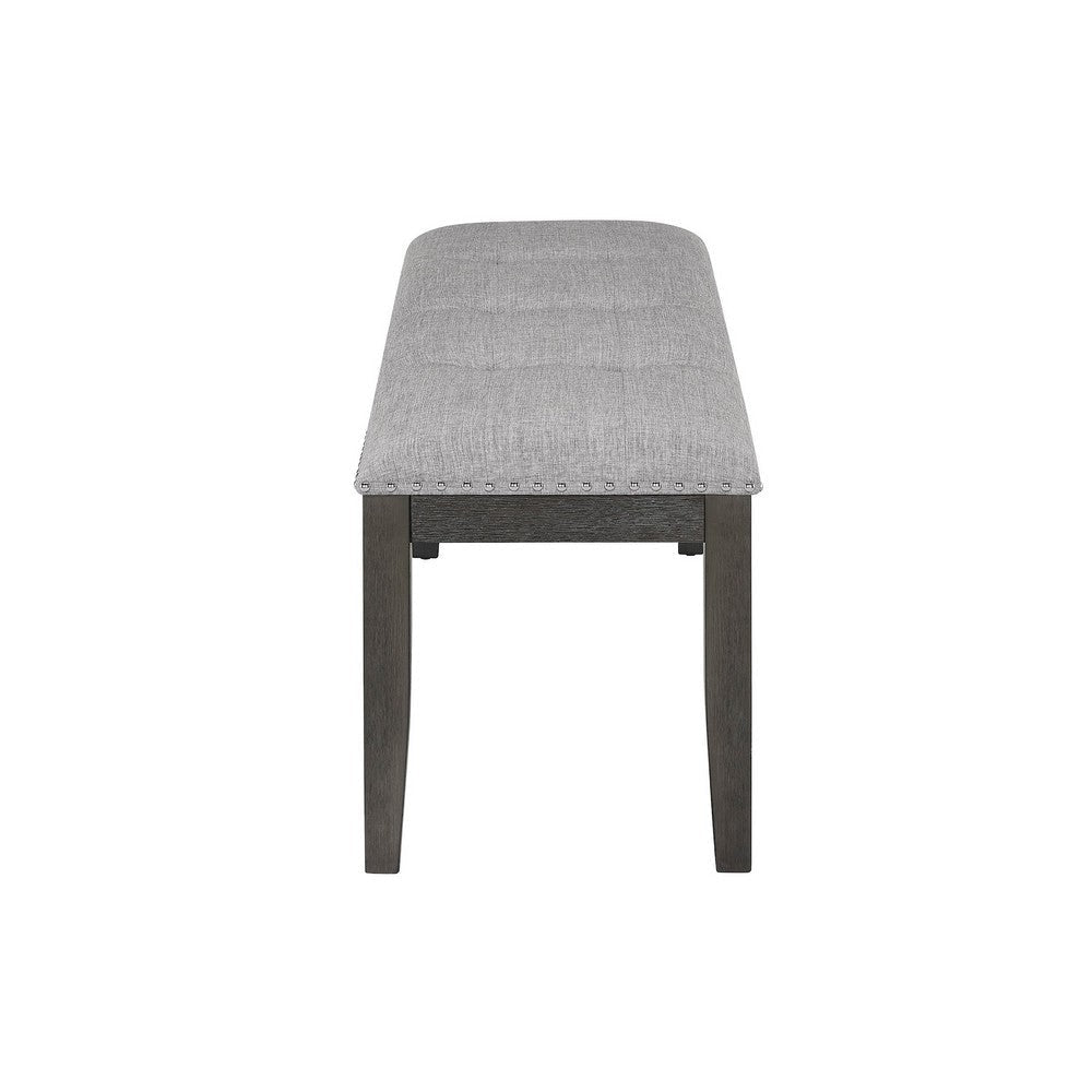 Amber 48 Inch Bench Fabric Upholstery Cushioned Wood Frame Gray By Casagear Home BM310202