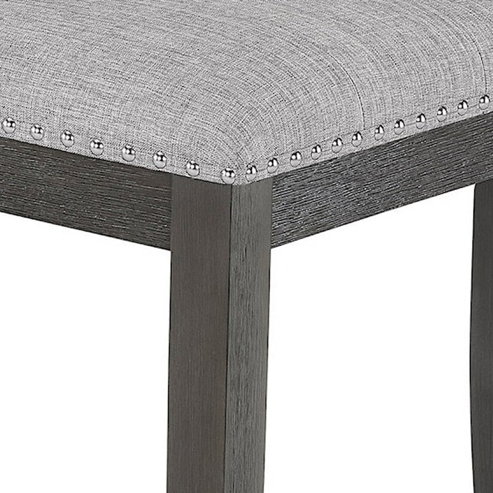 Amber 48 Inch Bench Fabric Upholstery Cushioned Wood Frame Gray By Casagear Home BM310202