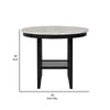 Jordan 42 Inch Round Counter Height Table Glass Top Wood White Black By Casagear Home BM310209