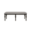 Lauren 52 Inch Bench Classic Wood Frame Cushioned Gray Fabric Upholstery By Casagear Home BM310211