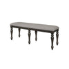 Lauren 52 Inch Bench Classic Wood Frame Cushioned Gray Fabric Upholstery By Casagear Home BM310211