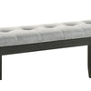 Woodlands 48 Inch Bench Classic Wood Frame Soft Gray Finished Fabric By Casagear Home BM310216