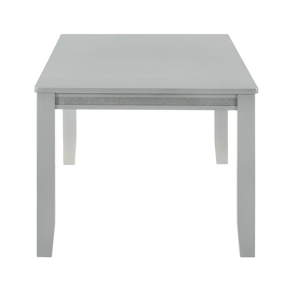 Liam 64 Inch Dining Table Spacious Rectangular Top Gray Wood Frame By Casagear Home BM310221