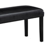 Tristan 46 Inch Bench Faux Leather Wood Frame Soft Cushion Black By Casagear Home BM310235