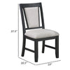 Jackson 19 Inch Side Chair Set of 2 Black Wood Frame Off White Poly Linen By Casagear Home BM310248