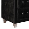 Zoha 49 Inch Tall Dresser Chest 5 Drawer Cabriole Legs Black Fabric By Casagear Home BM310909