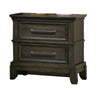 Ston 26 Inch Nightstand 2 Drawers Pewter Handles Crown Mold Wood Gray By Casagear Home BM310928