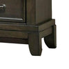 Ston 26 Inch Nightstand 2 Drawers Pewter Handles Crown Mold Wood Gray By Casagear Home BM310928