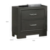 Aliso 23 Inch Nightstand 2 Drawers Bracket Feet Solid Wood Dark Gray By Casagear Home BM310946