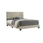 Neri California King Bed, Channel Tufted, Welt Trim, Light Gray Upholstery By Casagear Home