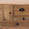 Blan 63 Inch TV Media Console 9 Drawer 3 Doors Hand Carved Mango Wood By Casagear Home BM311028