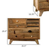 Blan 32 Inch Dresser Chest 9 Drawer Hand Carved Natural Mango Wood By Casagear Home BM311032