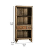 Saon 51 Inch Bookshelf 2 Drawer and 3 Tier Shelves Solid Wood Brown By Casagear Home BM311038