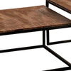 Larke Coffee Table 2 Piece Set Nesting Tables Steel Frame Brown Rosewood By Casagear Home BM311048