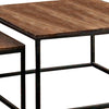 Larke Coffee Table 2 Piece Set Nesting Tables Steel Frame Brown Rosewood By Casagear Home BM311048